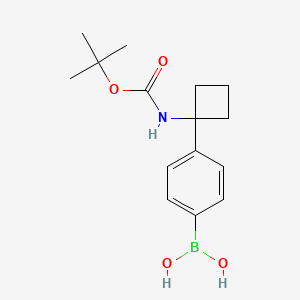 molecular formula C15H22BNO4 B15379489 (4-(1-((tert-Butoxycarbonyl)amino)cyclobutyl)phenyl)boronic acid 