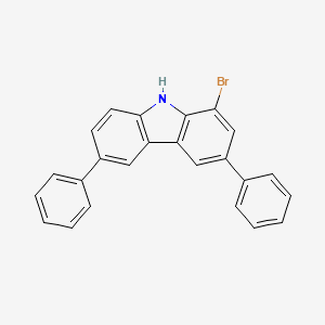 molecular formula C24H16BrN B15379586 9H-Carbazole, 1-bromo-3,6-diphenyl- 