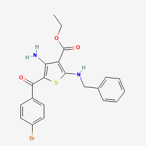 molecular formula C21H19BrN2O3S B15379587 Ethyl 4-amino-2-(benzylamino)-5-(4-bromobenzoyl)thiophene-3-carboxylate 