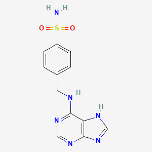 molecular formula C12H12N6O2S B15379605 p-Toluenesulfonamide, alpha-(purin-6-ylamino)- CAS No. 21266-66-0