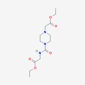 molecular formula C13H23N3O5 B15379619 Ethyl N-[4-(2-ethoxy-2-oxoethyl)piperazine-1-carbonyl]glycinate CAS No. 6337-97-9