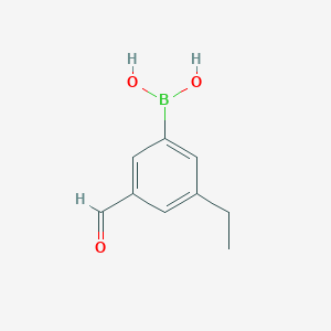 molecular formula C9H11BO3 B15379703 3-Ethyl-5-formylphenylboronic acid 