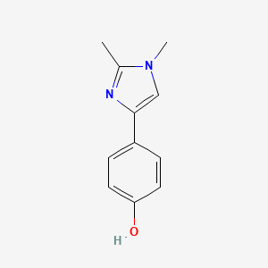 molecular formula C11H12N2O B15379730 4-(1,2-Dimethyl-1H-imidazol-4-yl)phenol 