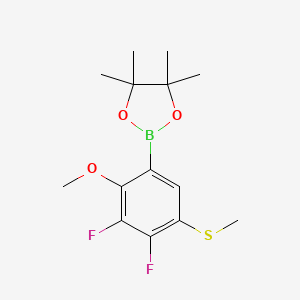 molecular formula C14H19BF2O3S B15379749 2-(3,4-Difluoro-2-methoxy-5-(methylthio)phenyl)-4,4,5,5-tetramethyl-1,3,2-dioxaborolane 