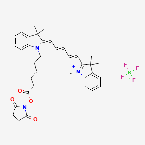 (2,5-Dioxopyrrolidin-1-yl) 6-[3,3-dimethyl-2-[5-(1,3,3-trimethylindol-1-ium-2-yl)penta-2,4-dienylidene]indol-1-yl]hexanoate;tetrafluoroborate