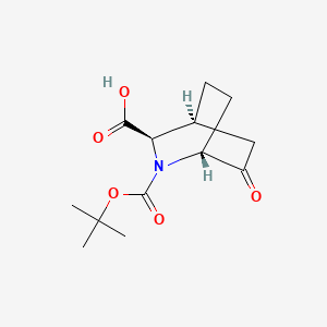 molecular formula C13H19NO5 B15379878 (1R,3R,4S)-2-tert-butoxycarbonyl-6-oxo-2-azabicyclo[2.2.2]octane-3-carboxylic acid 