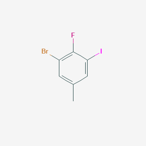 molecular formula C7H5BrFI B15379939 1-Bromo-2-fluoro-3-iodo-5-methylbenzene 