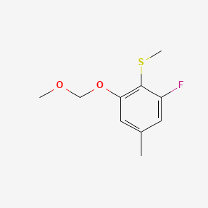 molecular formula C10H13FO2S B15379952 (2-Fluoro-6-(methoxymethoxy)-4-methylphenyl)(methyl)sulfane 