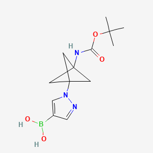 [1-[3-(Tert-butoxycarbonylamino)-1-bicyclo[1.1.1]pentanyl]pyrazol-4-yl]boronic acid