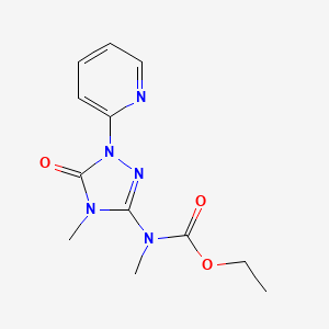 molecular formula C12H15N5O3 B15380071 ethyl N-methyl-N-(4-methyl-5-oxo-1-pyridin-2-yl-1,2,4-triazol-3-yl)carbamate CAS No. 76496-24-7