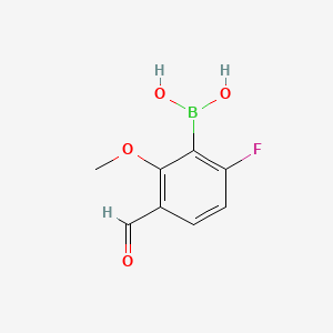 molecular formula C8H8BFO4 B15380175 (6-Fluoro-3-formyl-2-methoxyphenyl)boronic acid 