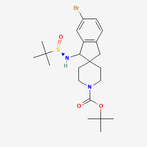 molecular formula C22H33BrN2O3S B15380179 tert-butyl (1S)-6-bromo-1-[[(R)-tert-butylsulfinyl]amino]spiro[indane-2,4'-piperidine]-1'-carboxylate 