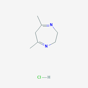 molecular formula C7H13ClN2 B15380282 5,7-dimethyl-3,6-dihydro-2H-1,4-diazepine;hydrochloride CAS No. 16418-18-1