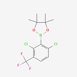 molecular formula C13H14BCl2F3O2 B15380308 2-(2,6-Dichloro-3-(trifluoromethyl)phenyl)-4,4,5,5-tetramethyl-1,3,2-dioxaborolane 