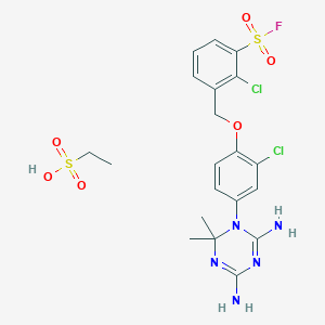 2-chloro-3-[[2-chloro-4-(4,6-diamino-2,2-dimethyl-1,3,5-triazin-1-yl)phenoxy]methyl]benzenesulfonyl fluoride;ethanesulfonic acid