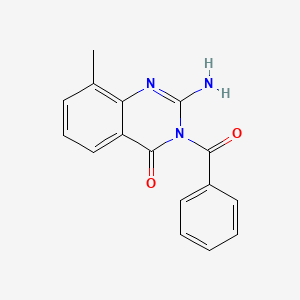 molecular formula C16H13N3O2 B15380340 2-Amino-3-benzoyl-8-methylquinazolin-4-one CAS No. 52393-76-7