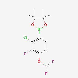 molecular formula C13H15BClF3O3 B15380404 2-(2-Chloro-4-(difluoromethoxy)-3-fluorophenyl)-4,4,5,5-tetramethyl-1,3,2-dioxaborolane 