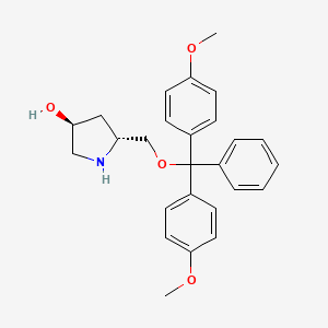 molecular formula C26H29NO4 B15380425 (3S,5R)-5-((Bis(4-methoxyphenyl)(phenyl)methoxy)methyl)pyrrolidin-3-ol 