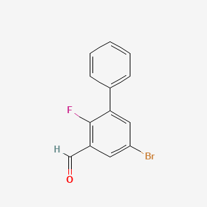 molecular formula C13H8BrFO B15380461 5-Bromo-2-fluoro-[1,1'-biphenyl]-3-carbaldehyde 