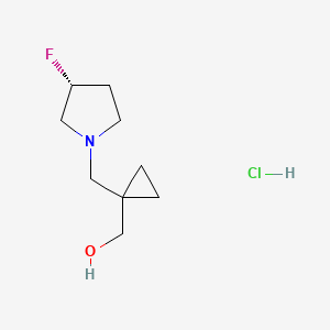 molecular formula C9H17ClFNO B15380502 (R)-(1-((3-Fluoropyrrolidin-1-YL)methyl)cyclopropyl)methanol hydrochloride 