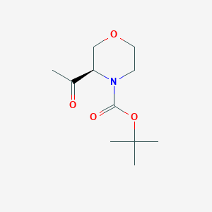 molecular formula C11H19NO4 B15380513 (3R)-4-Boc-3-acetylmorpholine 