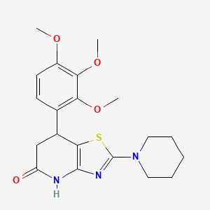 molecular formula C20H25N3O4S B15380527 2-(Piperidin-1-yl)-7-(2,3,4-trimethoxyphenyl)-6,7-dihydro[1,3]thiazolo[4,5-b]pyridin-5-ol 