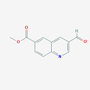 molecular formula C12H9NO3 B15380553 Methyl 3-formylquinoline-6-carboxylate 