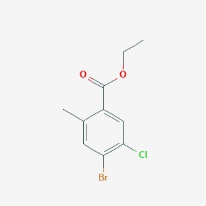 molecular formula C10H10BrClO2 B15380606 Ethyl 4-bromo-5-chloro-2-methylbenzoate 