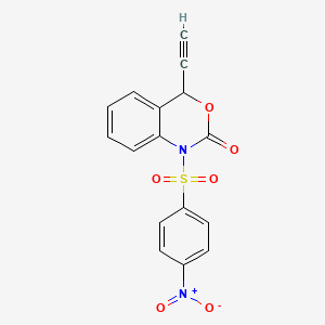 molecular formula C16H10N2O6S B15380623 4-Ethynyl-1-((4-nitrophenyl)sulfonyl)-1,4-dihydro-2H-benzo[d][1,3]oxazin-2-one 