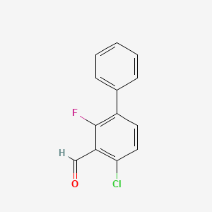 molecular formula C13H8ClFO B15380632 4-Chloro-2-fluoro-[1,1'-biphenyl]-3-carbaldehyde 