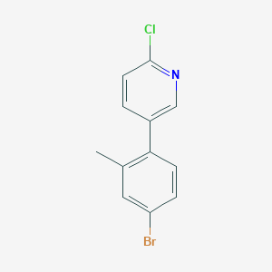 molecular formula C12H9BrClN B15380650 5-(4-Bromo-2-methylphenyl)-2-chloropyridine 