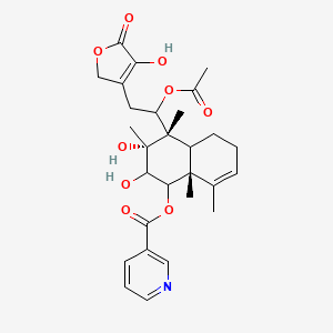 [(3R,4S,8aR)-4-[1-acetyloxy-2-(4-hydroxy-5-oxo-2H-furan-3-yl)ethyl]-2,3-dihydroxy-3,4,8,8a-tetramethyl-2,4a,5,6-tetrahydro-1H-naphthalen-1-yl] pyridine-3-carboxylate