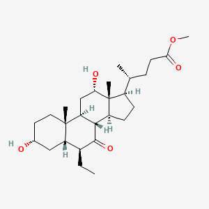 molecular formula C27H44O5 B15380700 (R)-methyl 4-((3R,5S,6R,8R,9S,10S,12S,13R,14S,17R)-6-ethyl-3,12-dihydroxy-10,13-dimethyl-7-oxohexadecahydro-1H-cyclopenta[a]phenanthren-17-yl)pentanoate 