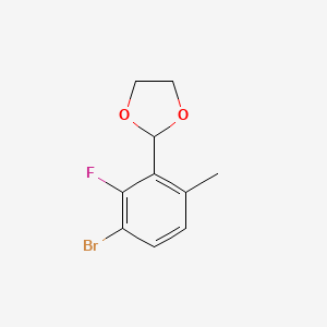 molecular formula C10H10BrFO2 B15380713 2-(3-Bromo-2-fluoro-6-methylphenyl)-1,3-dioxolane 