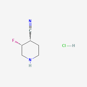 molecular formula C6H10ClFN2 B15380728 cis-3-Fluoropiperidine-4-carbonitrile;hydrochloride 