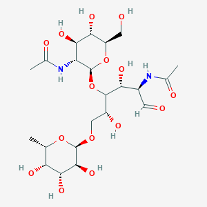 molecular formula C22H38N2O15 B15380830 GlcNAc beta(1-4)[Fuc alpha(1-6)]GlcNAc 