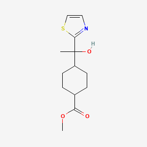 molecular formula C13H19NO3S B15380845 Methyl 4-(1-hydroxy-1-(thiazol-2-YL)ethyl)cyclohexane-1-carboxylate 