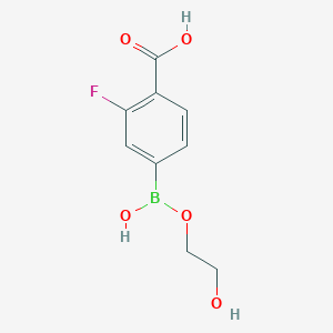 molecular formula C9H10BFO5 B15380879 2-Fluoro-4-(hydroxy(2-hydroxyethoxy)boraneyl)benzoic acid 