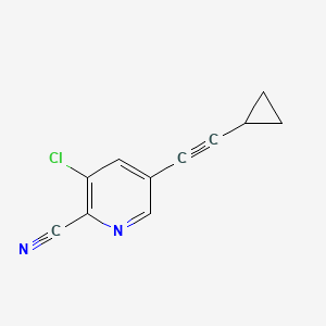 molecular formula C11H7ClN2 B15380931 3-Chloro-5-(cyclopropylethynyl)picolinonitrile 