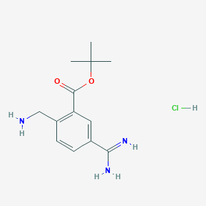 Tert-butyl 2-(aminomethyl)-5-carbamimidoylbenzoate hcl