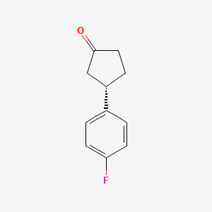 molecular formula C11H11FO B15380994 (S)-3-(4-Fluorophenyl)cyclopentan-1-one 