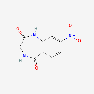 molecular formula C9H7N3O4 B15381035 1H-1,4-Benzodiazepine-2,5-dione, 3,4-dihydro-8-nitro- 