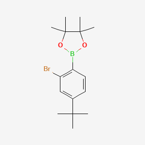 molecular formula C16H24BBrO2 B15381090 2-(2-Bromo-4-(tert-butyl)phenyl)-4,4,5,5-tetramethyl-1,3,2-dioxaborolane 