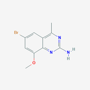 molecular formula C10H10BrN3O B15381166 6-Bromo-8-methoxy-4-methylquinazolin-2-amine 