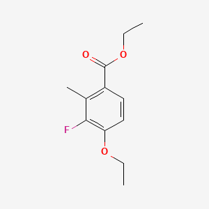 molecular formula C12H15FO3 B15381210 Ethyl 4-ethoxy-3-fluoro-2-methylbenzoate 