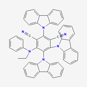 molecular formula C52H34N6 B15381224 2,4,5-Tri(9H-carbazol-9-yl)-6-(ethyl(phenyl)amino)isophthalonitrile 