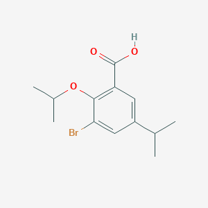 molecular formula C13H17BrO3 B15381229 3-Bromo-2-isopropoxy-5-isopropylbenzoic acid 