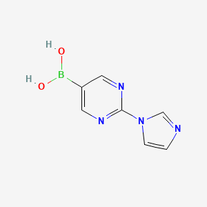 molecular formula C7H7BN4O2 B15381236 (2-(1H-Imidazol-1-YL)pyrimidin-5-YL)boronic acid 