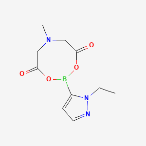 molecular formula C10H14BN3O4 B15381239 2-(1-ethyl-1H-pyrazol-5-yl)-6-methyl-1,3,6,2-dioxazaborocane-4,8-dione 