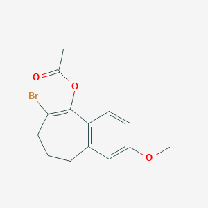 molecular formula C14H15BrO3 B15381282 8-Bromo-3-methoxy-6,7-dihydro-5H-benzo[7]annulen-9-yl acetate 